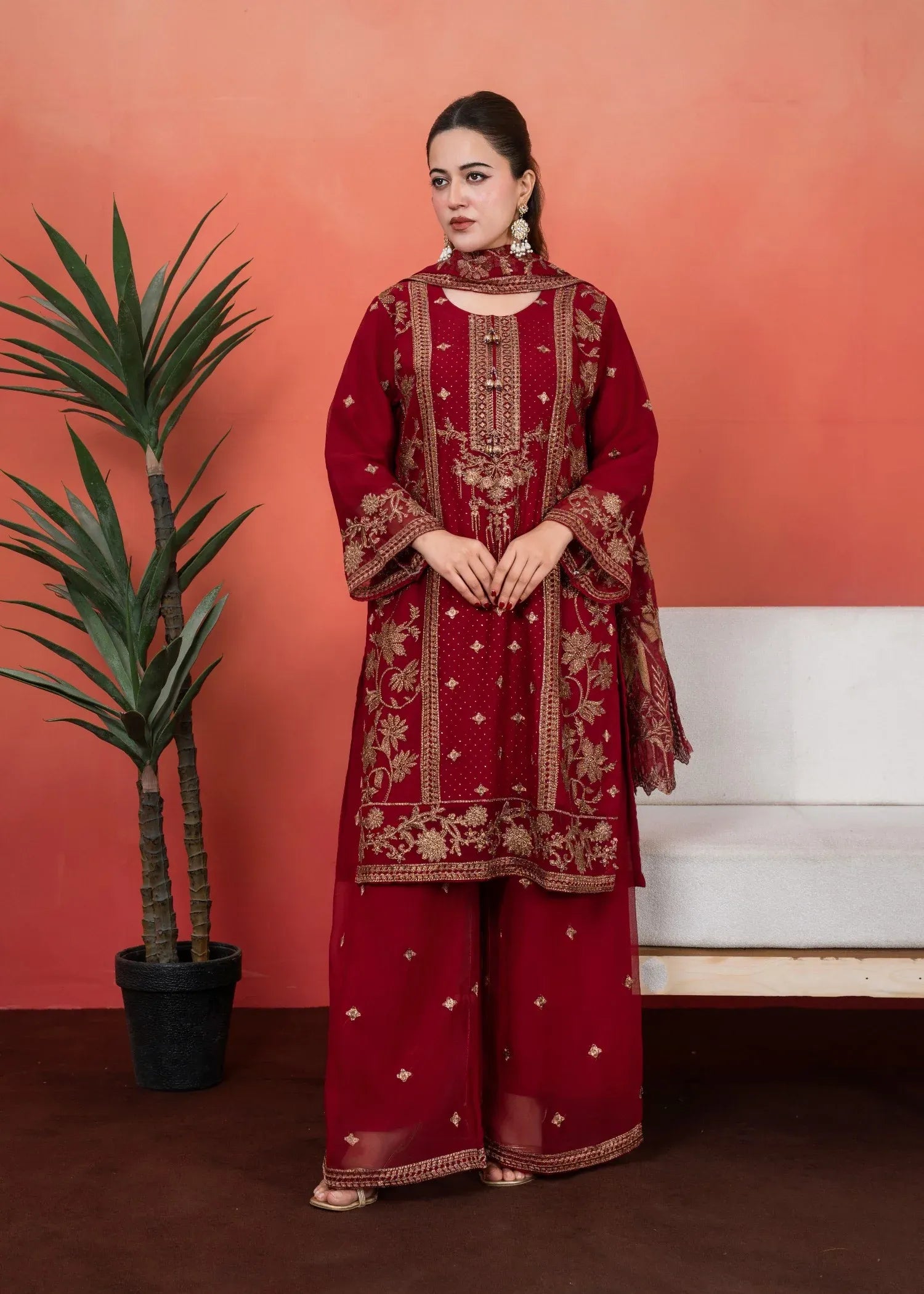 Arzoo Chiffon Marron