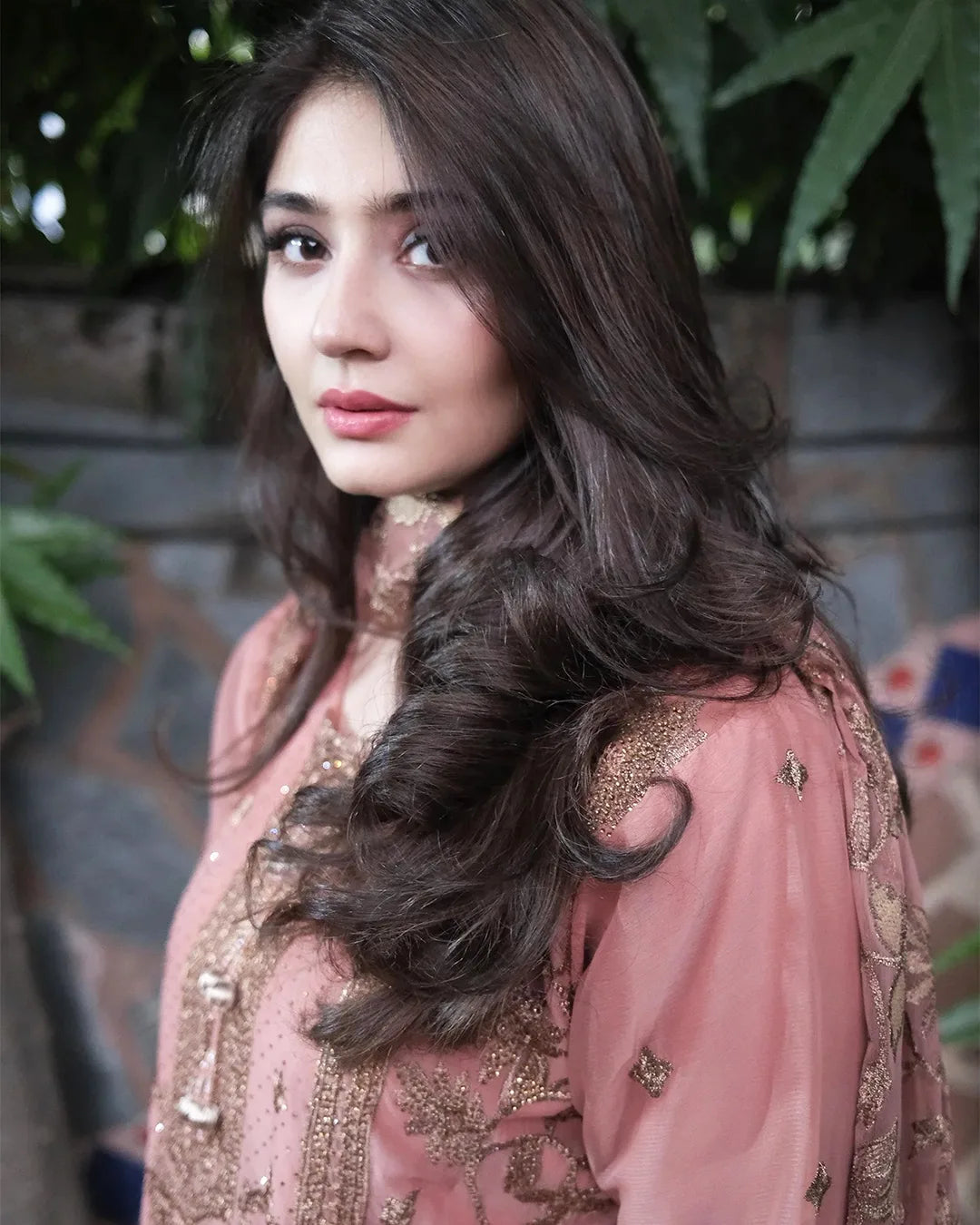 Arzoo Chiffon Peach Pink