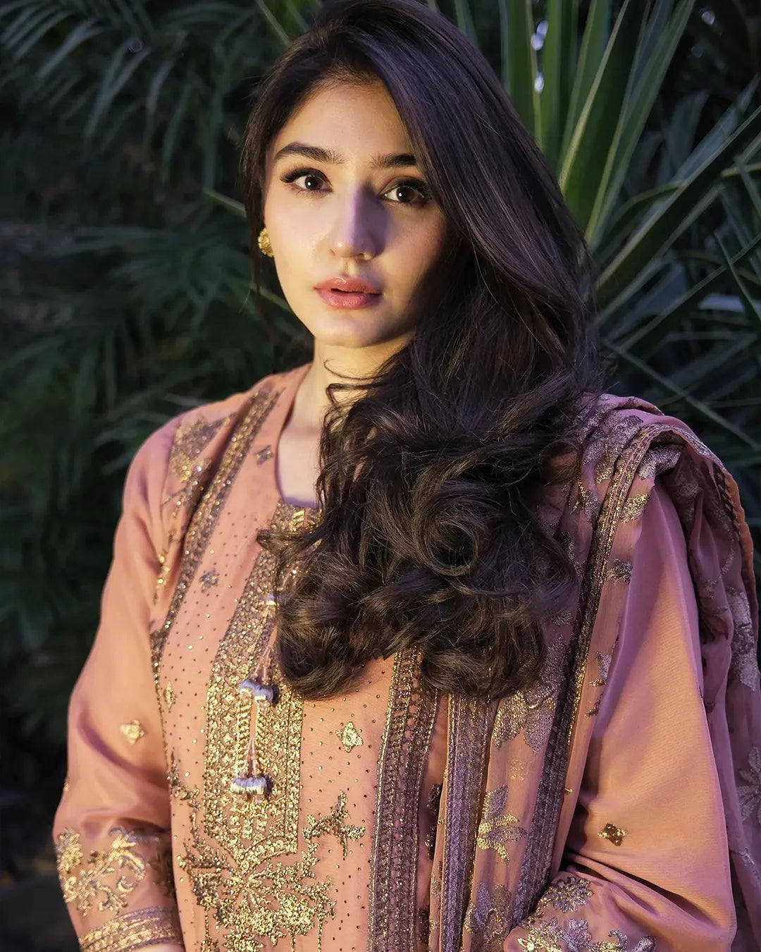 Arzoo Chiffon Peach Pink